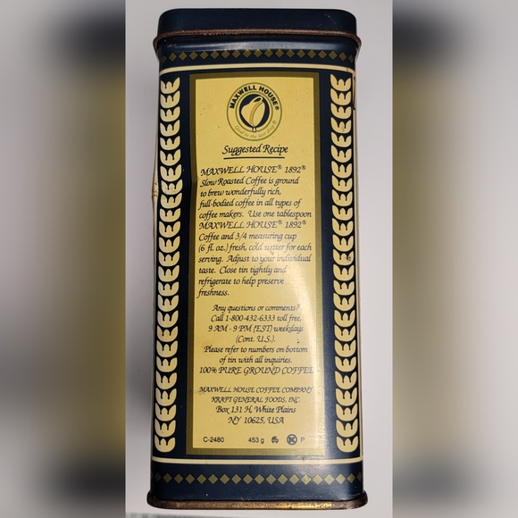 2 Vintage Maxwell House 1892 Coffee Tin - Picture 2 of 8